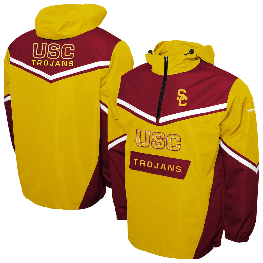 Men's Franchise Club Gold USC Trojans Action Anorak Half-Zip Jacket