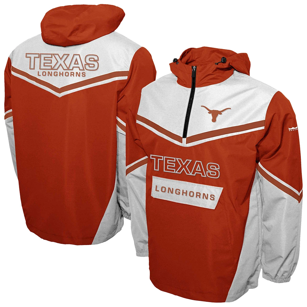 Men's Franchise Club Texas Orange Longhorns Action Anorak Half-Zip Jacket