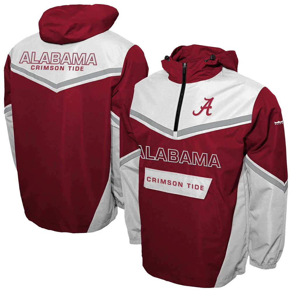 Men's Franchise Club Crimson Alabama Tide Action Anorak Half-Zip Jacket