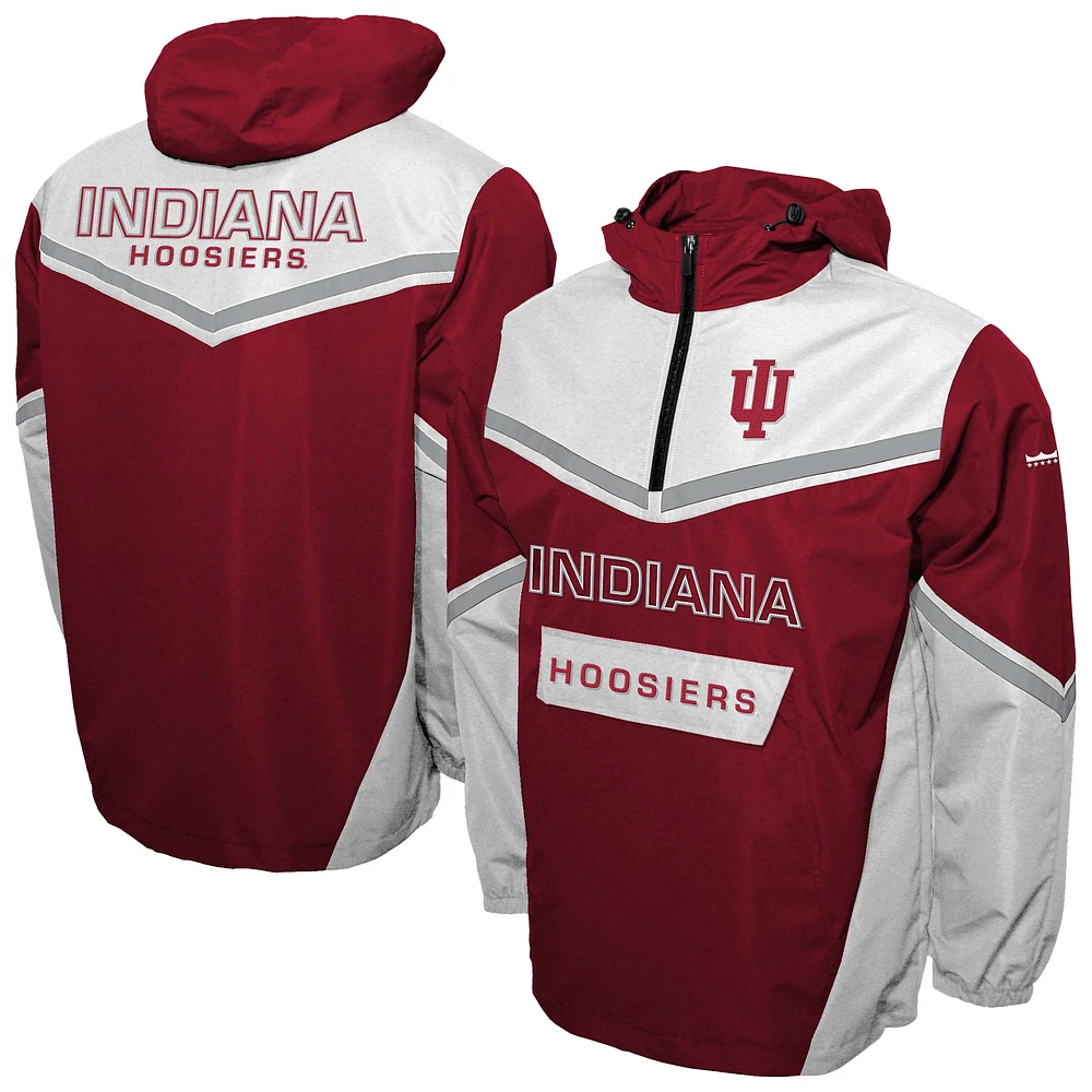 Men's Franchise Club Crimson Indiana Hoosiers Action Anorak Half-Zip Jacket