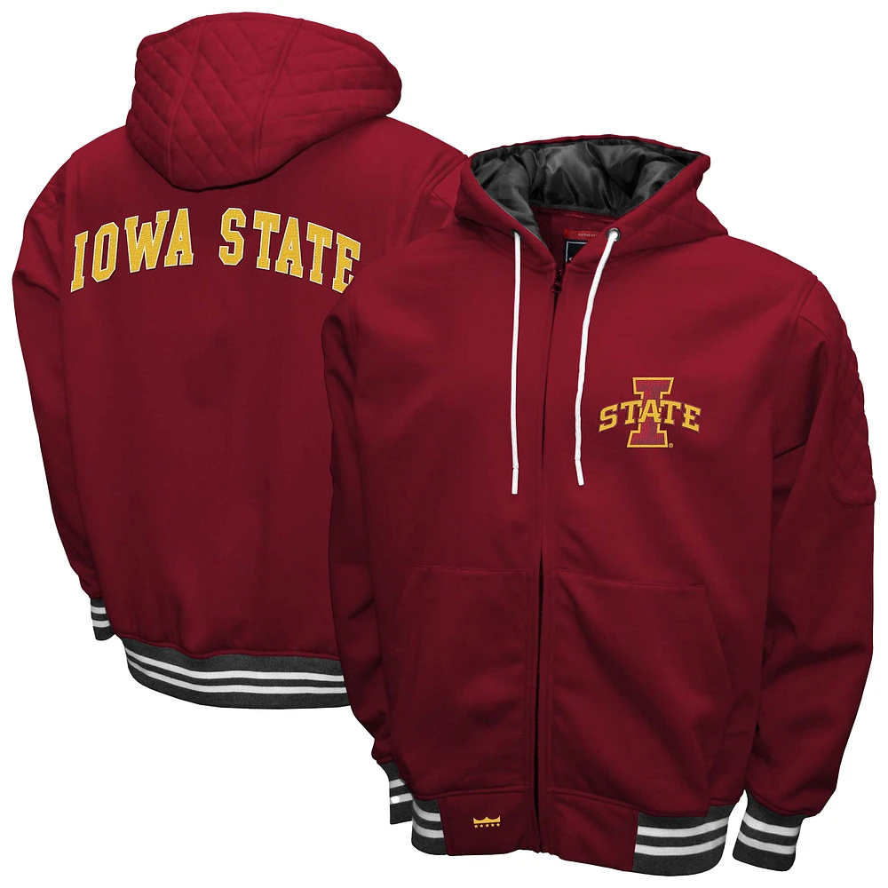 Men's Franchise Club Cardinal Iowa State Cyclones Grind Full-Zip Hoodie Jacket