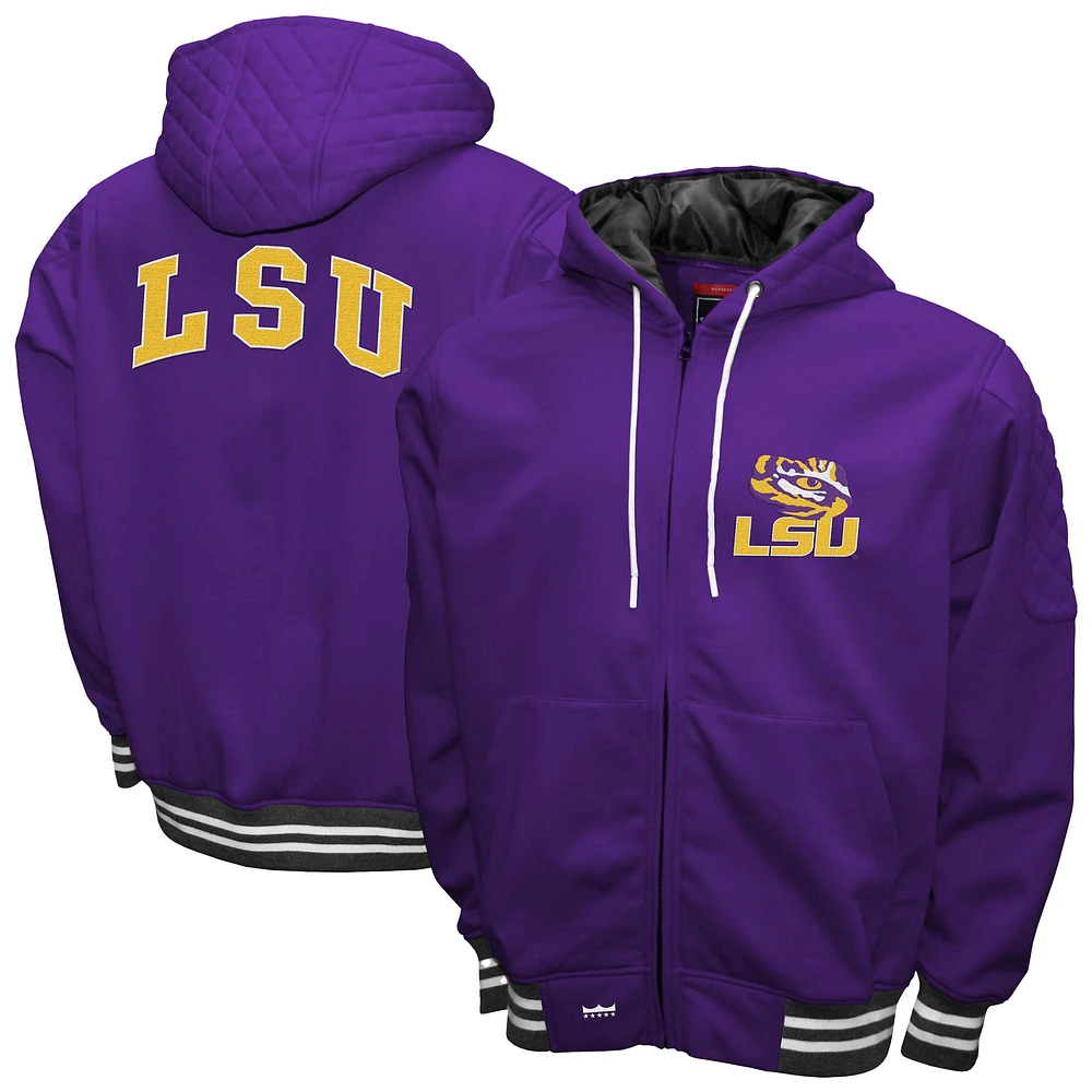 Men's Franchise Club Purple LSU Tigers Grind Full-Zip Hoodie Jacket