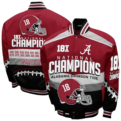 Men's Franchise Club Crimson Alabama Tide Cotton Twill Full-Snap Jacket