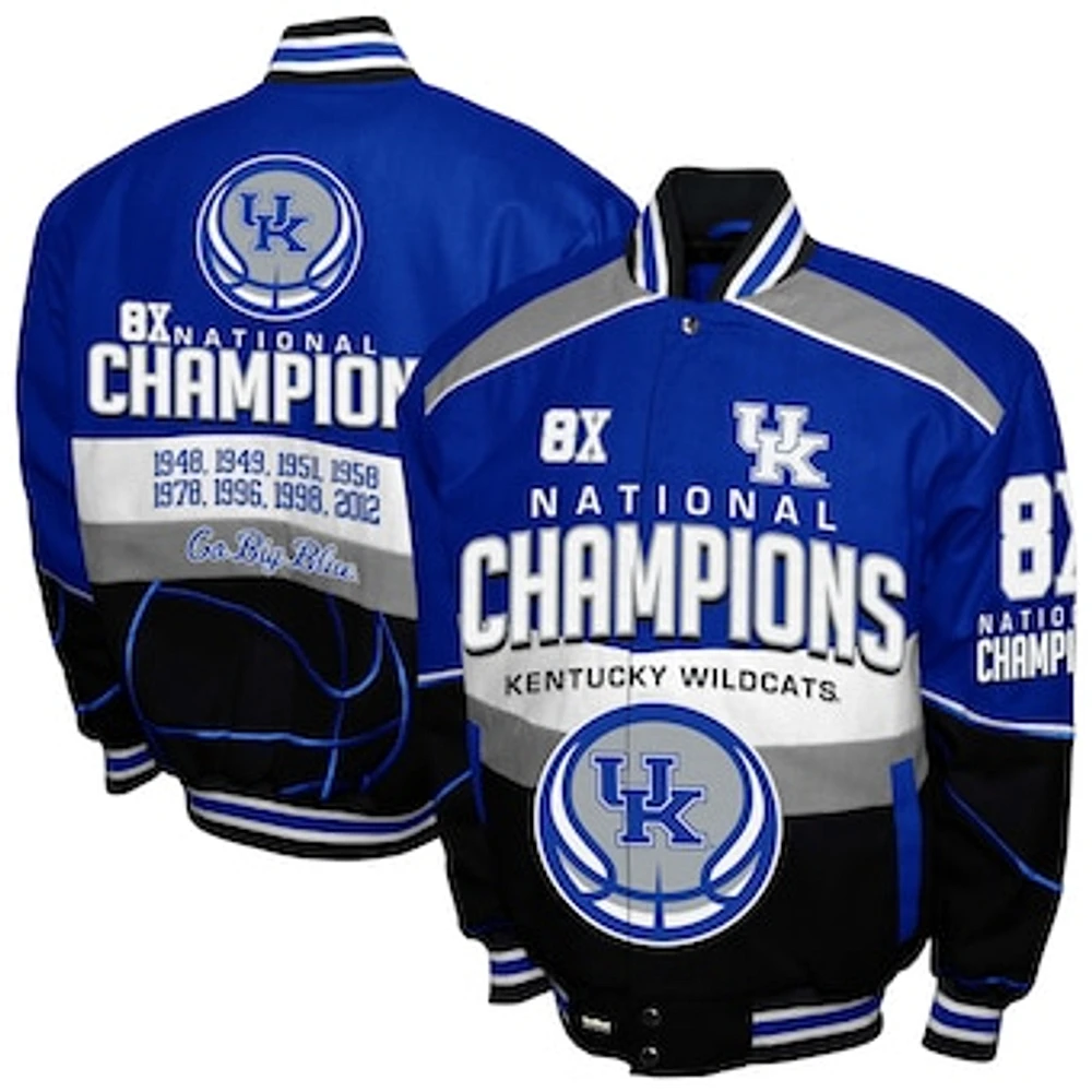 Men's Franchise Club Royal Kentucky Wildcats Cotton Twill Full-Snap Jacket