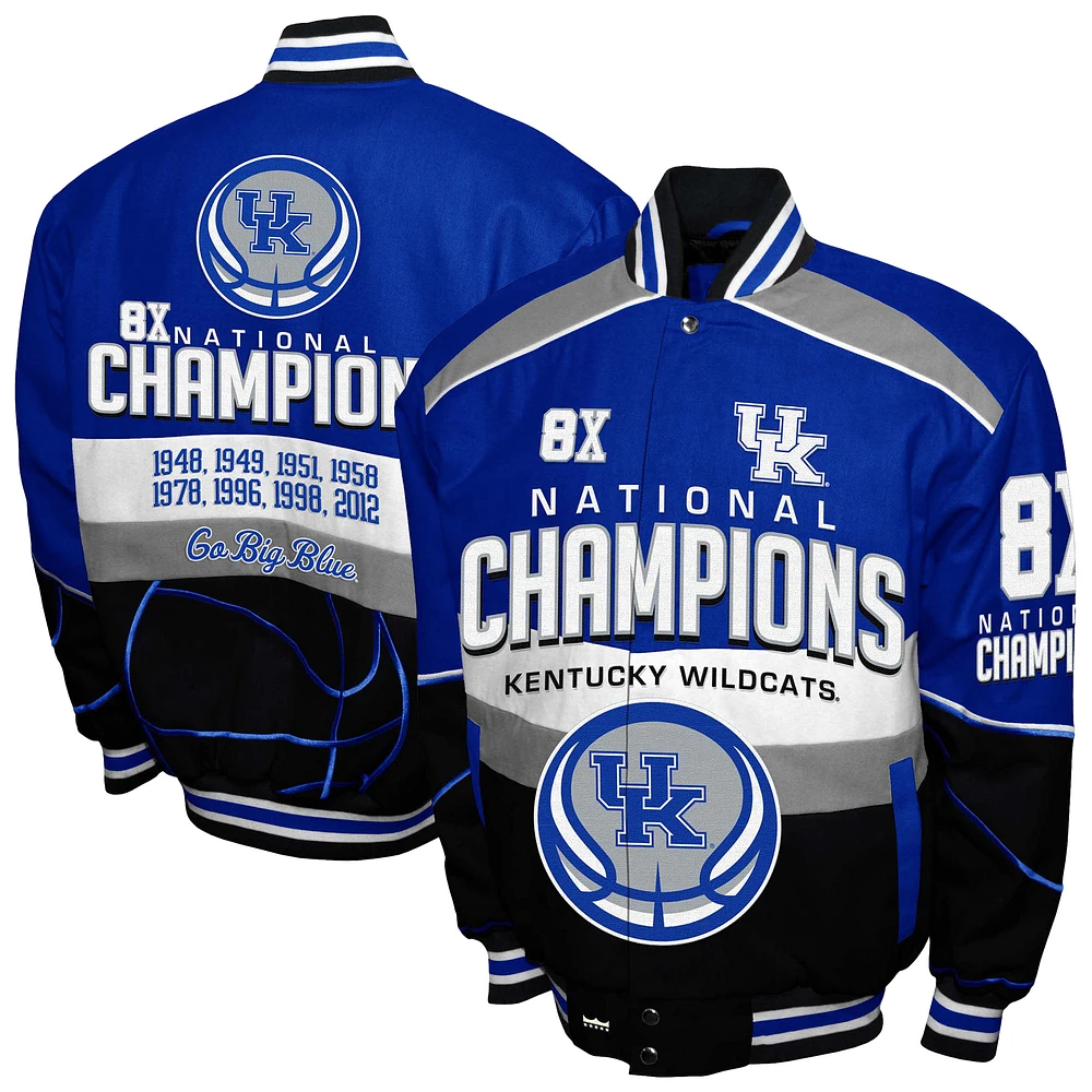 Men's Franchise Club Royal Kentucky Wildcats Cotton Twill Full-Snap Jacket