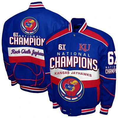 Men's Franchise Club Royal Kansas Jayhawks Cotton Twill Full-Snap Jacket