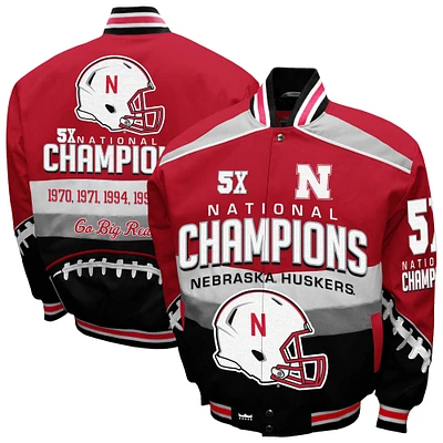 Men's Franchise Club Scarlet Nebraska Huskers Cotton Twill Full-Snap Jacket