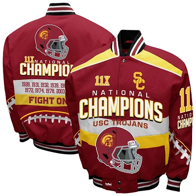 Men's Franchise Club Cardinal USC Trojans Cotton Twill Full-Snap Jacket