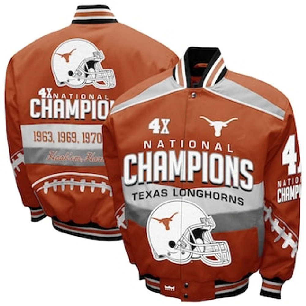 Men's Franchise Club Burnt Orange Texas Longhorns Cotton Twill Full-Snap Jacket