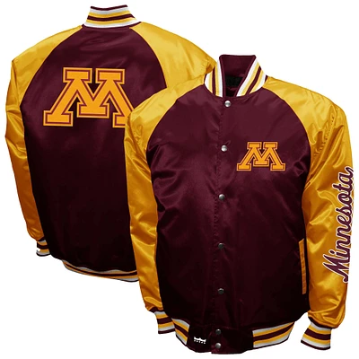 Men's Franchise Club Maroon Minnesota Golden Gophers The Game Satin Full-Snap Jacket