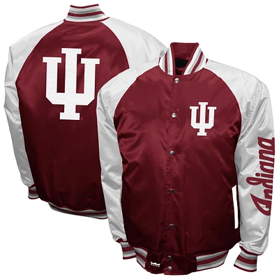 Men's Franchise Club Crimson Indiana Hoosiers The Game Satin Full-Snap Jacket