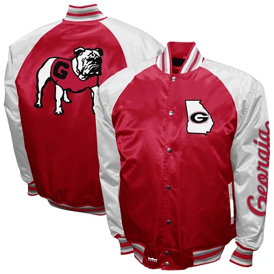 Men's Franchise Club Red Georgia Bulldogs The Game Satin Full-Snap Jacket