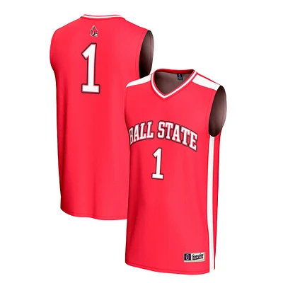 Unisex GameDay Greats #1 Cardinal Ball State Cardinals Adult Lightweight Collegiate Basketball Fashion Jersey
