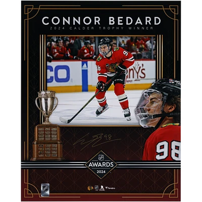 Connor Bedard Chicago Blackhawks Autographed 16" x 20" 2024 Calder Trophy Stylized Photograph