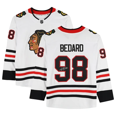 Connor Bedard Chicago Blackhawks Autographed White Fanatics Breakaway Jersey