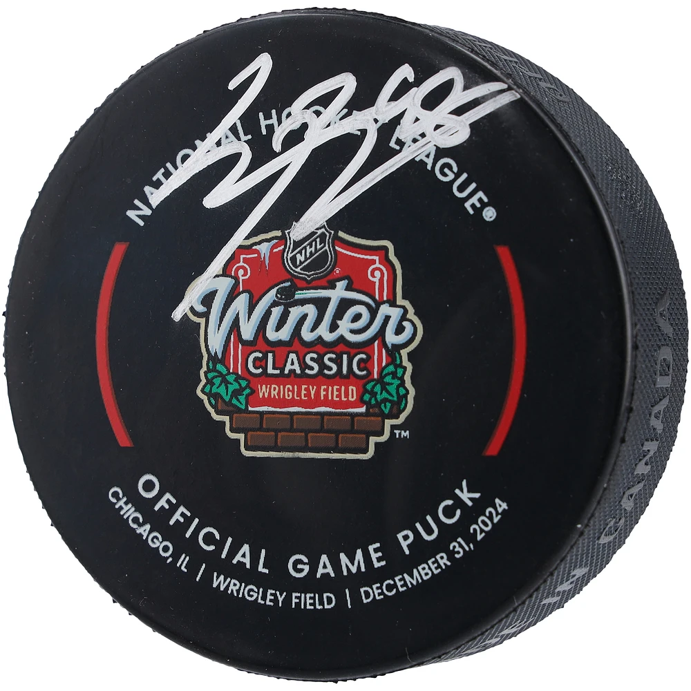 Connor Bedard Chicago Blackhawks Autographed 2024 NHL Winter Classic Official Game Puck