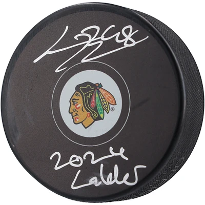Connor Bedard Chicago Blackhawks Autographed Hockey Puck with "2024 Calder" Inscription