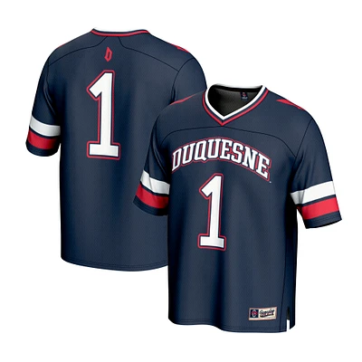 Unisex GameDay Greats #1 Navy Duquesne Dukes Lightweight Collegiate Football Fashion Jersey