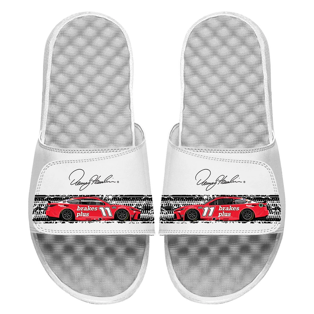 ISlide White Denny Hamlin Car Signature Stack Slide Sandals