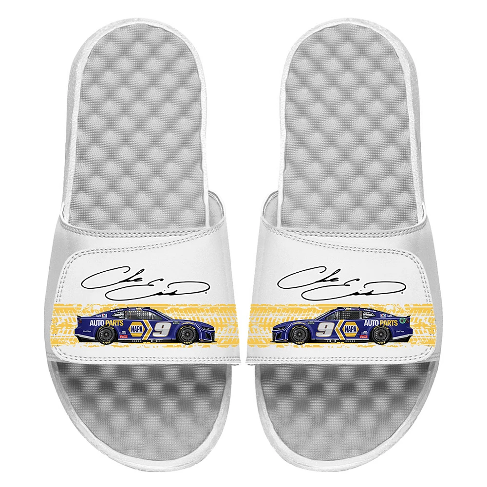 ISlide White Chase Elliott Car Signature Stack Slide Sandals