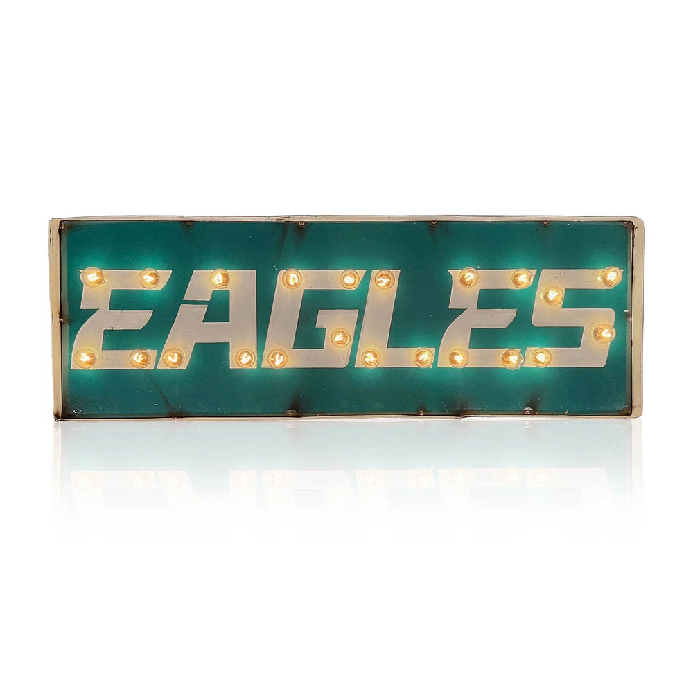 Imperial Philadelphia Eagles 25" x 9" Lighted Recycled Metal Street Sign
