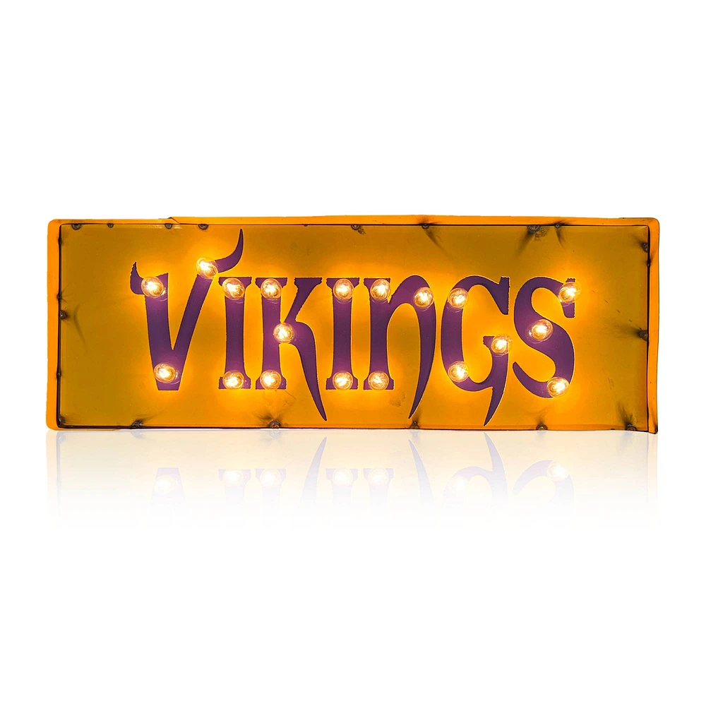 Imperial Minnesota Vikings 25" x 9" Lighted Recycled Metal Street Sign