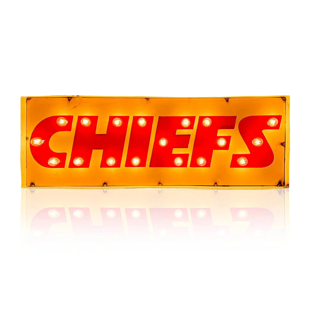 Imperial Kansas City Chiefs 25" x 9" Lighted Recycled Metal Street Sign