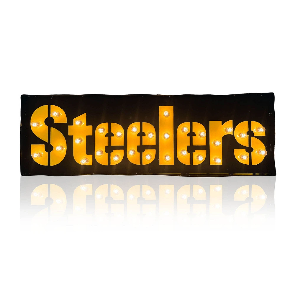 Imperial Pittsburgh Steelers 25" x 9" Lighted Recycled Metal Street Sign