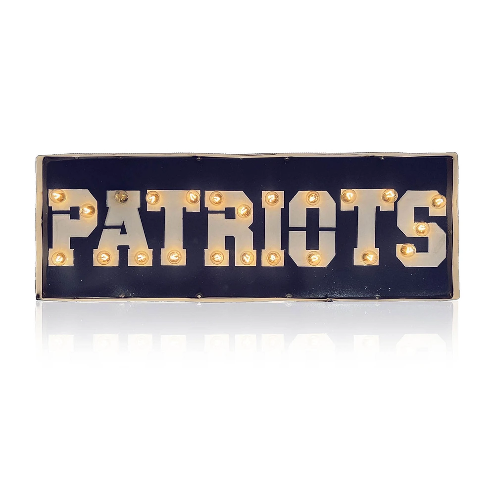 Imperial New England Patriots 25" x 9" Lighted Recycled Metal Street Sign