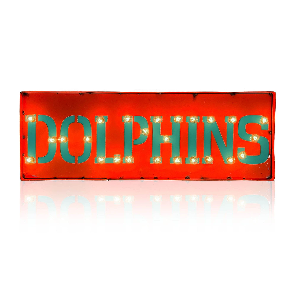 Imperial Miami Dolphins 25" x 9" Lighted Recycled Metal Street Sign