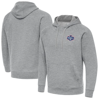 Men's Antigua Heather Gray Washington Mystics Victory Pullover Hoodie