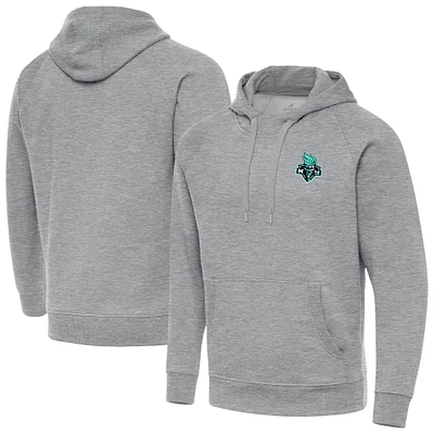 Men's Antigua Heather Gray New York Liberty Victory Pullover Hoodie