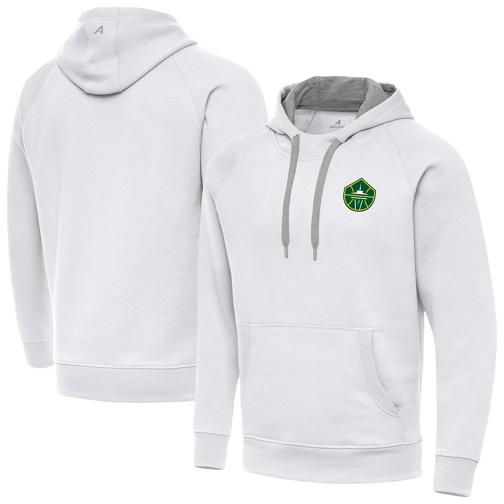 Men's Antigua White Seattle Storm Victory Pullover Hoodie