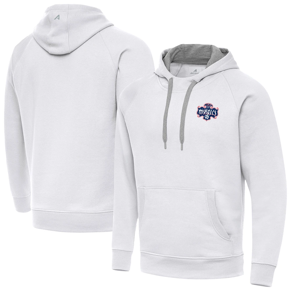 Men's Antigua White Washington Mystics Victory Pullover Hoodie
