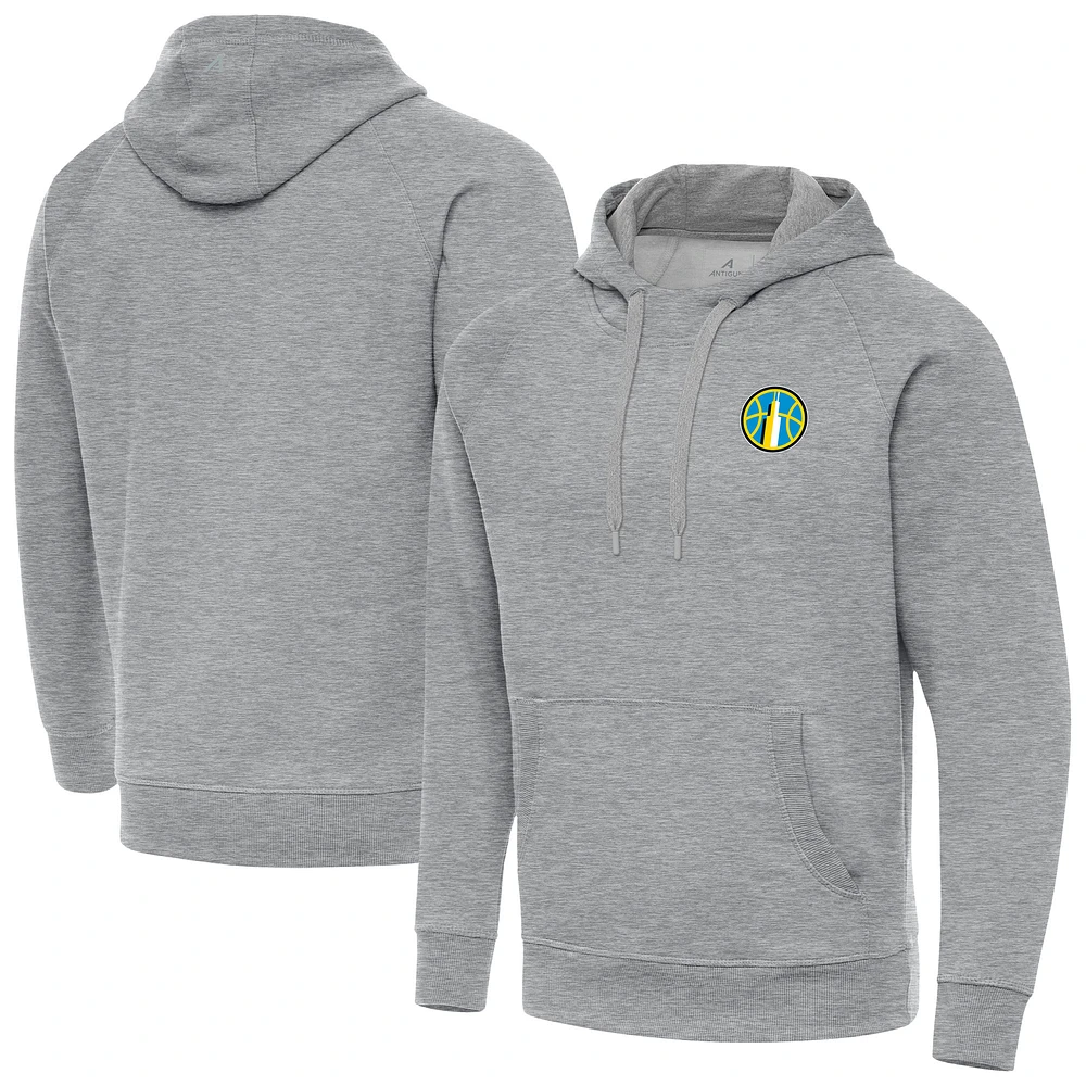 Men's Antigua Heather Gray Chicago Sky Victory Pullover Hoodie