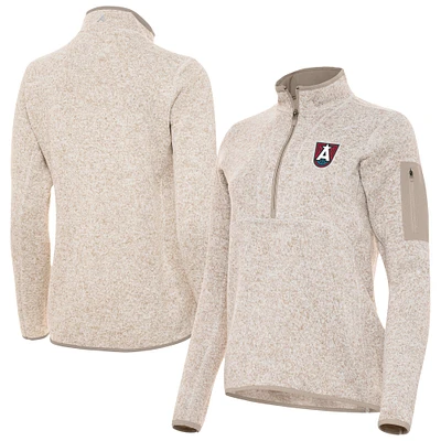 Women's Antigua Oatmeal Atlanta Dream Fortune Half-Zip Pullover Jacket
