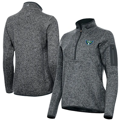 Women's Antigua Heather Dallas Wings Fortune Half-Zip Pullover Jacket