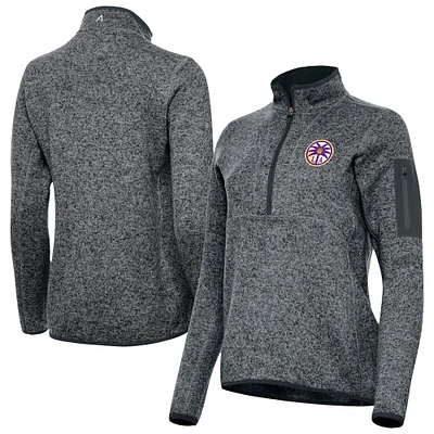 Women's Antigua Heather Los Angeles Sparks Fortune Half-Zip Pullover Jacket