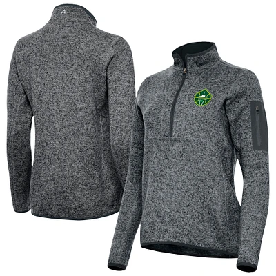 Women's Antigua Heather Seattle Storm Fortune Half-Zip Pullover Jacket