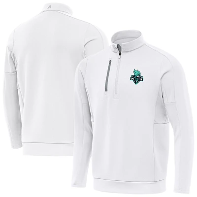 Men's Antigua White New York Liberty Generation Quarter-Zip Pullover Top