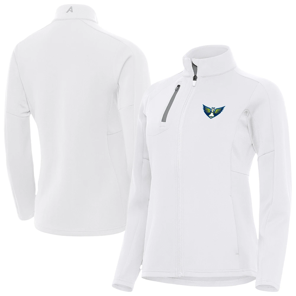 Women's Antigua White Dallas Wings Generation Full-Zip Jacket