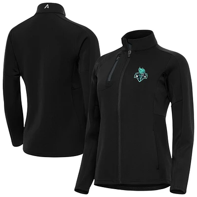 Women's Antigua Black New York Liberty Generation Full-Zip Jacket