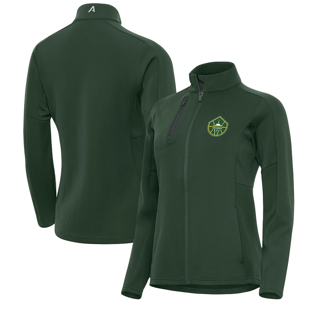 Women's Antigua Hunter Green Seattle Storm Generation Full-Zip Jacket