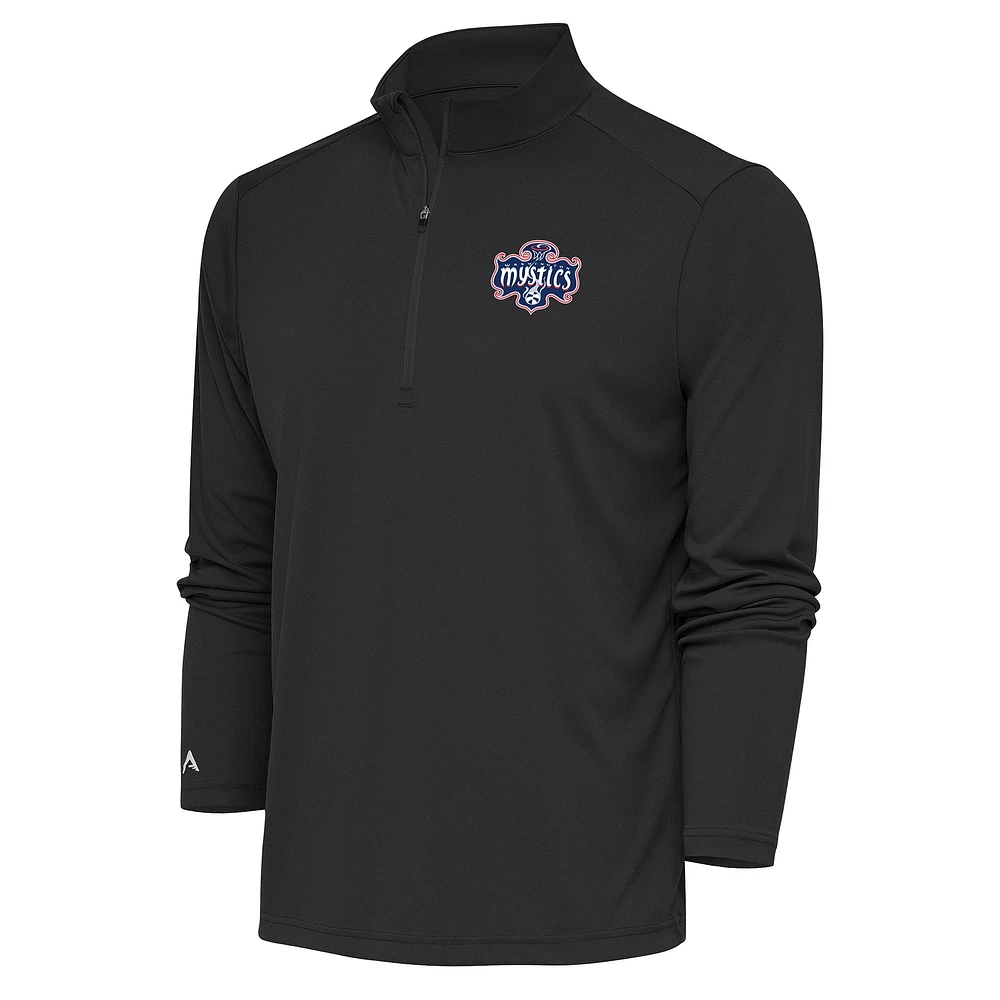 Men's Antigua Charcoal Washington Mystics Tribute Quarter-Zip Top