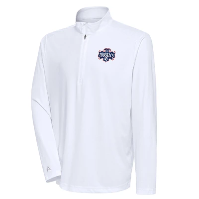 Men's Antigua White Washington Mystics Tribute Quarter-Zip Top