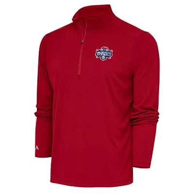 Men's Antigua Red Washington Mystics Tribute Quarter-Zip Top