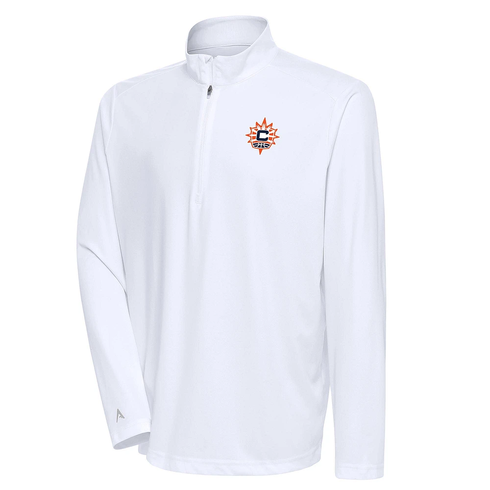 Men's Antigua White Connecticut Sun Tribute Quarter-Zip Top