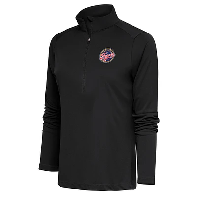 Women's Antigua Charcoal Indiana Fever Tribute Half-Zip Top