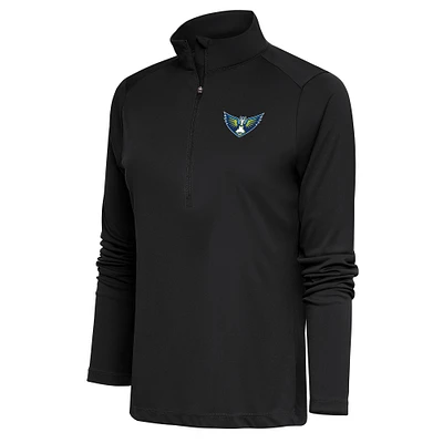 Women's Antigua Charcoal Dallas Wings Tribute Half-Zip Top