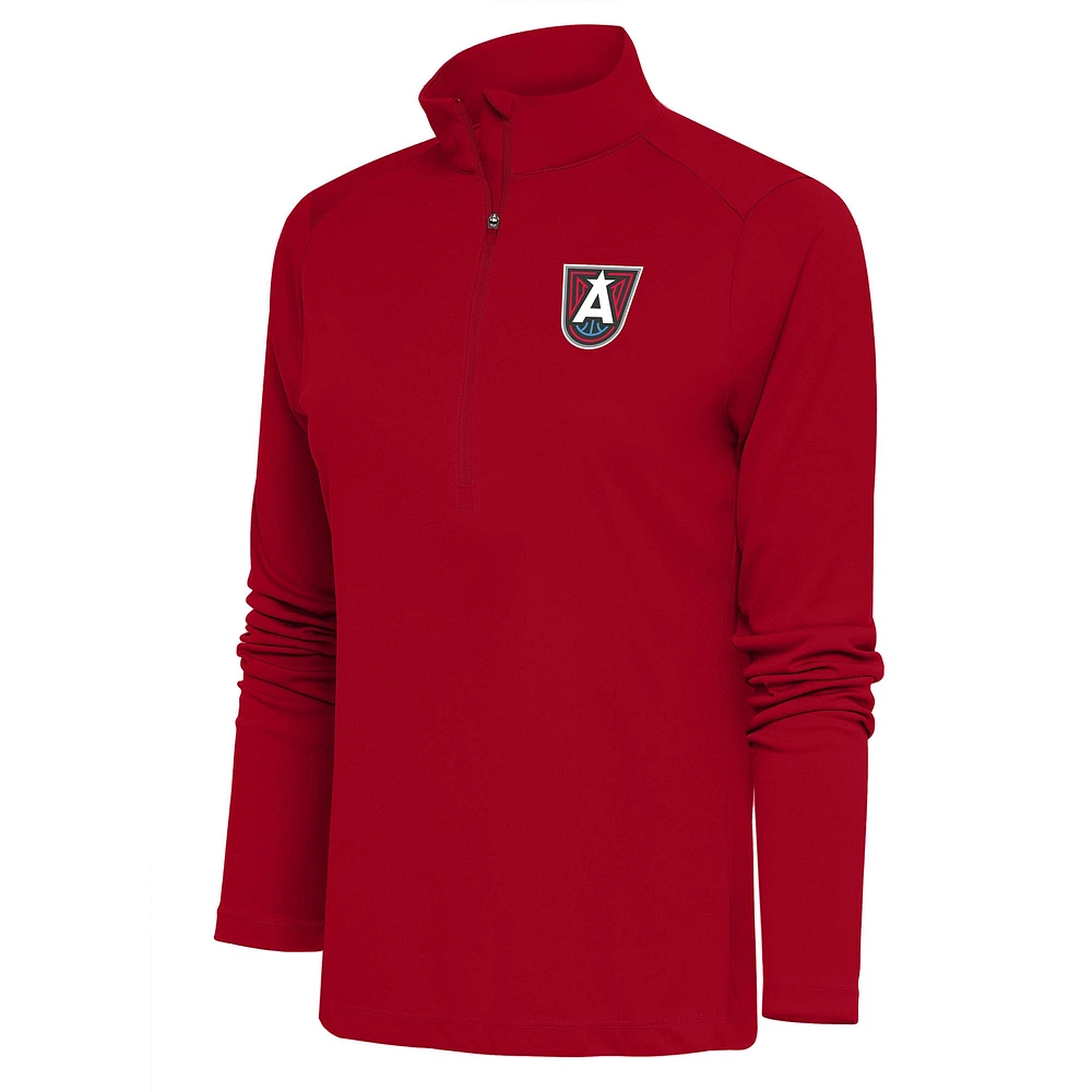 Women's Antigua Red Atlanta Dream Tribute Half-Zip Top